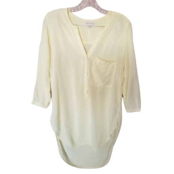 𝅺anthropologie  Cloth & Stone Yellow Button Up Blouse XS - Picture 2 of 13